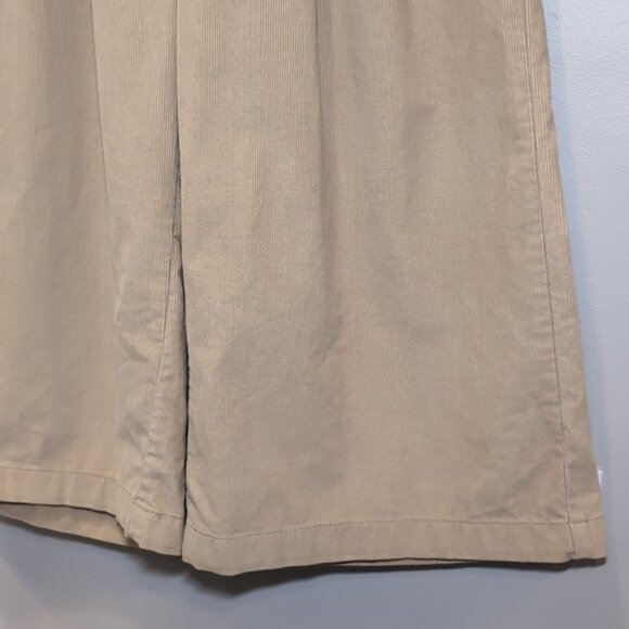 Levis Premium Wide Leg Pleated Crop Corduroy Pants Khaki High Waist Size 25 - Picture 4 of 13
